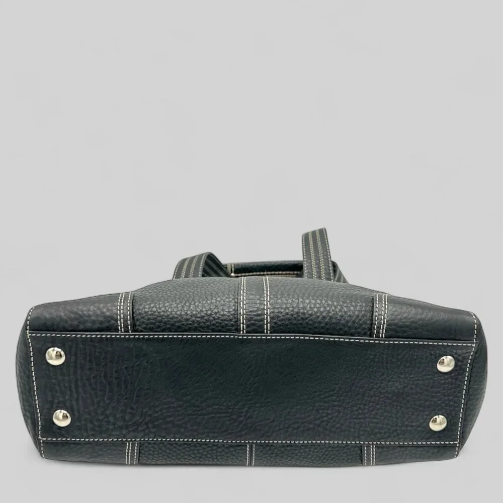 ⭐️SOLD⭐️ Vintage Coach Hampton Black Leather Satchel #F13961 - Picture 4 of 13